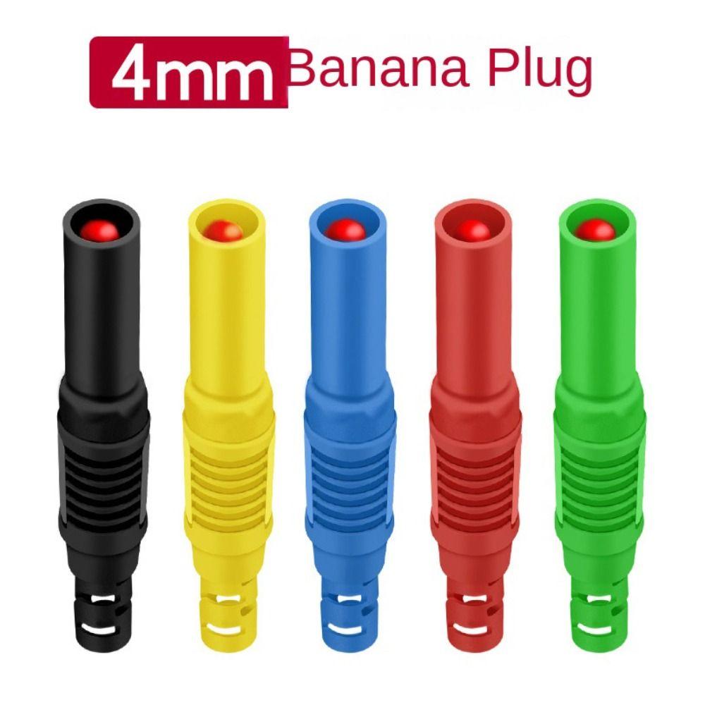 5pcs 4mm Plug Banana Socket Stackable Banana Jack Straight Banana Plug  For Instrumentation