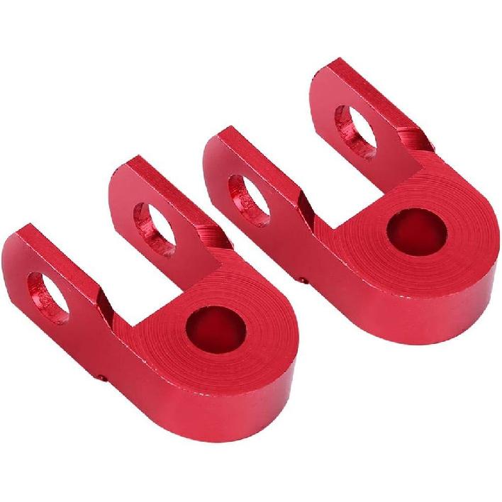 Rear Shock Extender, Aramox 2PCS Absorber Riser Universal Motorcycle High Damping Device Thicken Pad Chassis Extender Taper Riser With Screws Red