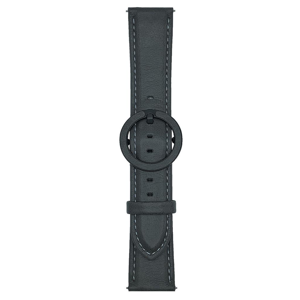 For Huawei Watch GT 5 46mm Watch Band 22mm Crazy Horse Texture Round Buckle Leather Wrist Strap