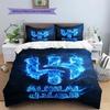 Al-Hilal Saudi FC Pattern Bedding,Quilt Set Quilt Cover Pillowcase Home Birthday Gift(1 * duvet cover + 2 * pillowcase, without core)