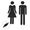 Black Gold Silver Color Toilet Sign Acrylic Wash Room Door Wall Label Sticker WC Holder Signage Board Home Bathroom Decor Male Female Restroom Signage