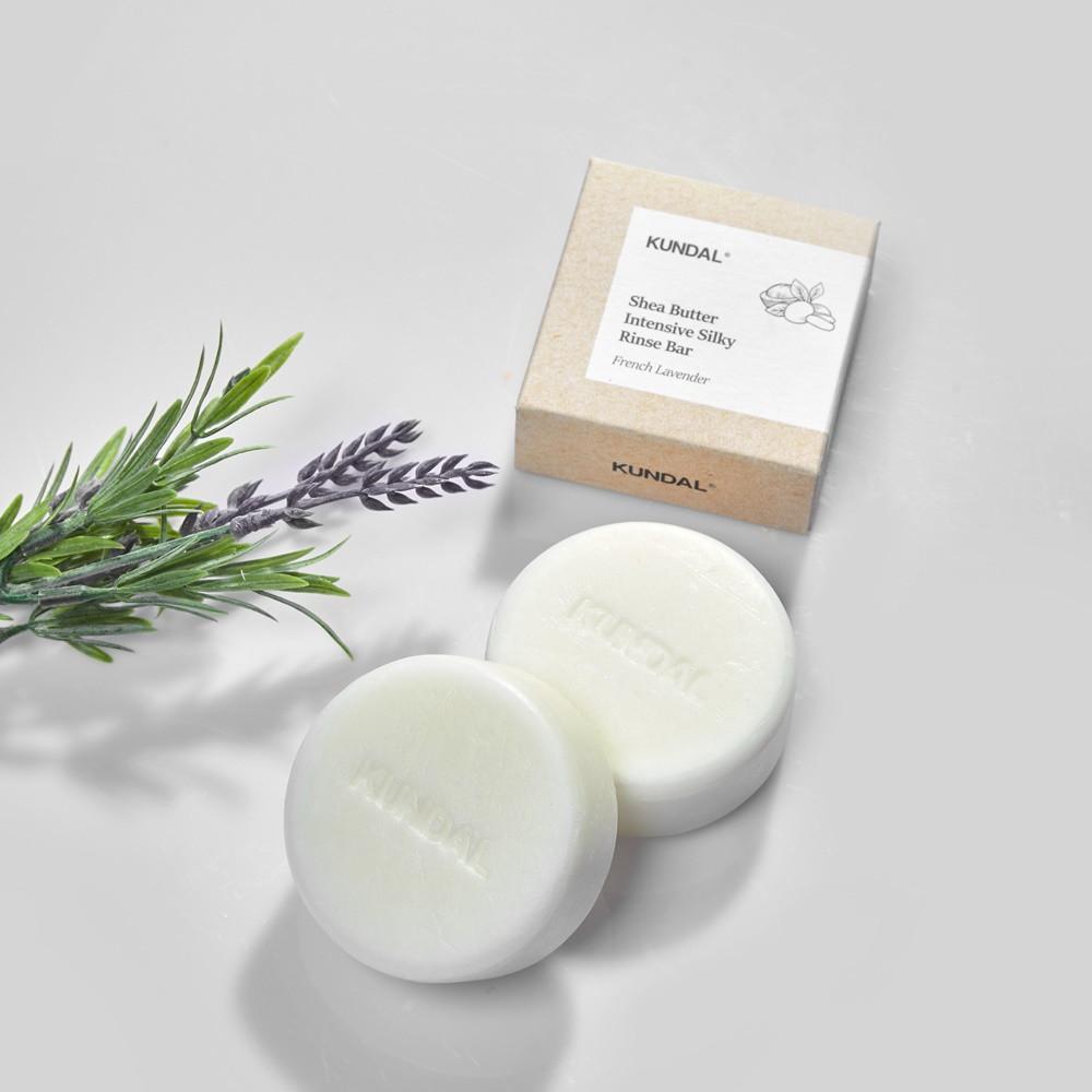 KUNDAL Shea Butter Intensive Silky Rinse Bar French Lavender 100g, Korean Cosmetics with Good Fragrance