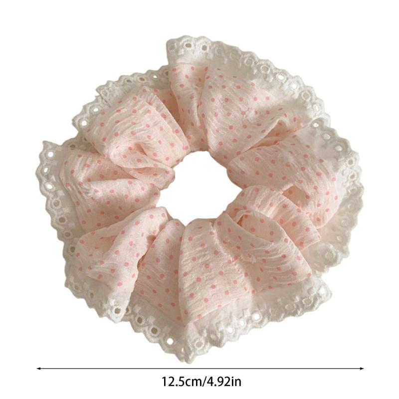 Dot Lace Hair Bands Elastic Scrunchies For Women Fashion Hair Accessories Statement Hairpiece Ponytail Holder