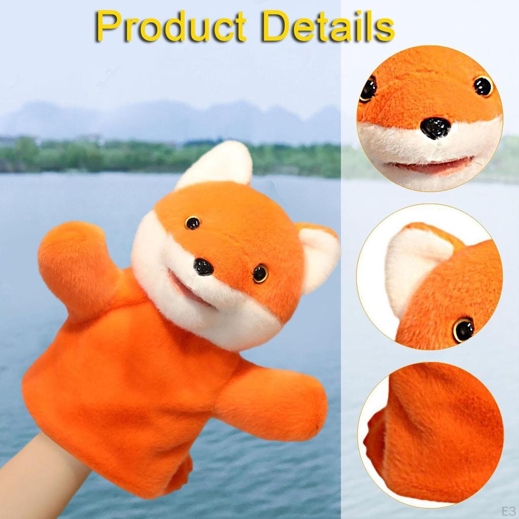 Animal Hand Puppet Interactive Realistic Jokes Role Play Head Gloves Stuffed Toy for