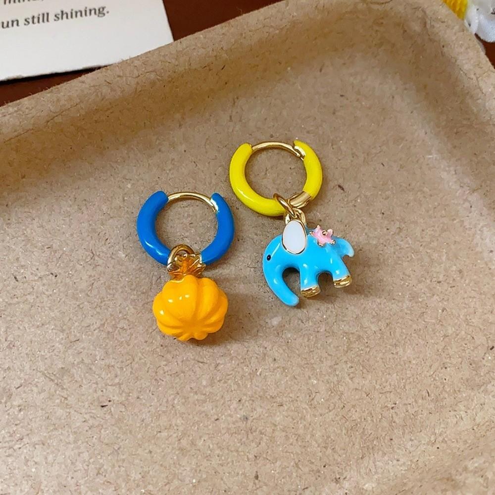 Acrylic Zinc Zinc Alloy Elephant Pumpkin Stud Earrings Halloween Halloween Pendant Jewelry  Girl