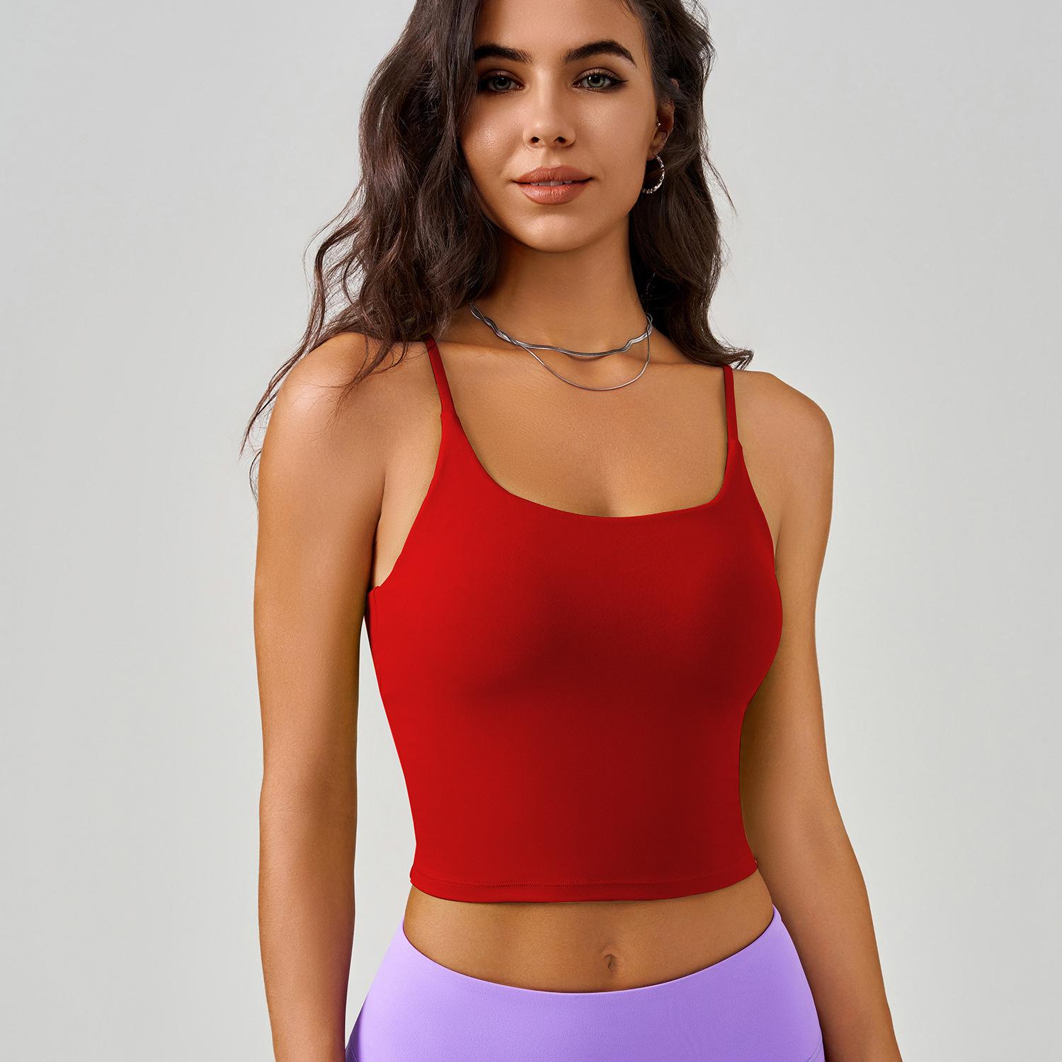 

Женский U-образный жилет для фитнеса, цельный, удлиненный, ударопрочный, пуш-ап, перекрестная спина, спортивный бюстгальтер для йоги L розы красного