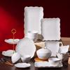 18 pcs Kit relief ceramic bowl set / plate and bowl set / home dining set / European-style bowl and plate set