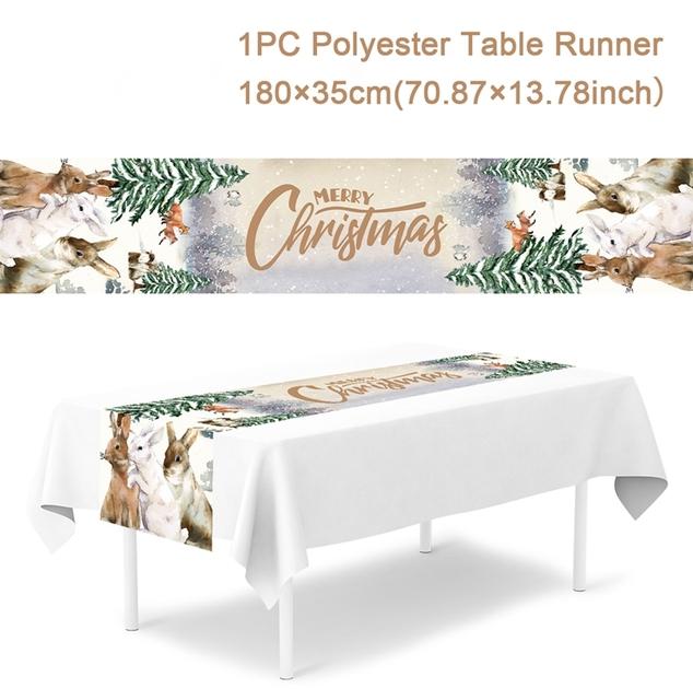 Christmas Table Runner Merry Christmas Decoration for Home Table 2026 Xmas Ornament Navidad Notal Noel Happy New Year Gifts 2026