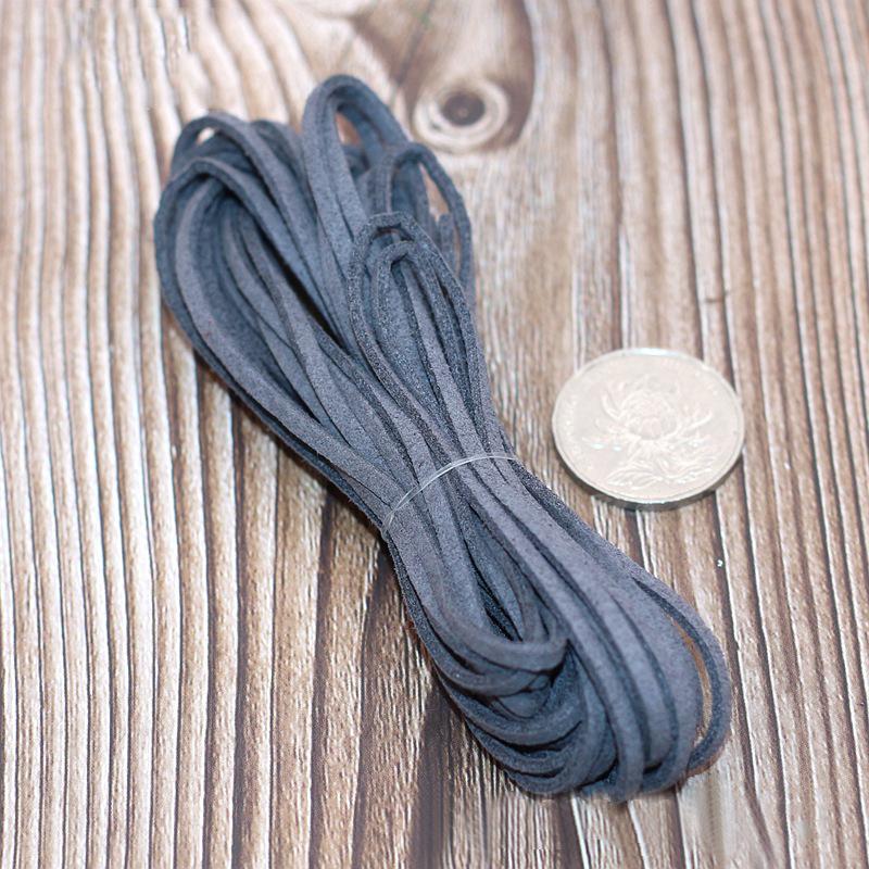 5M Langes Lederband Flaches Wildlederimitat Schnur Faden DIY Armband Funde Seil Schnur Schmuckherstellung 3mm Dicke Zubehör