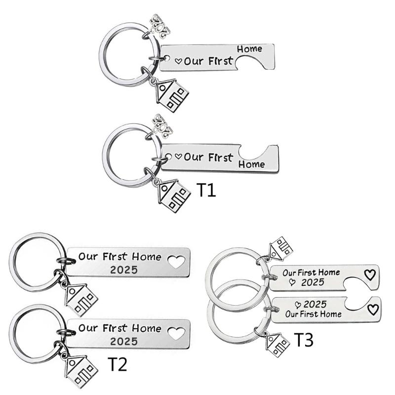 2025 Housewarming Stainless Steel Keychain Set Stylish Keyrings Pendant For New Homeowners And Thoughtful Gifts