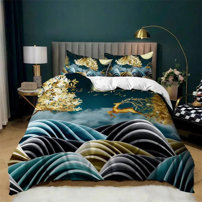 Oil Painting Van Gogh Duvet Cover Starry Sky Night Bedding Set Microfiber 3D Comforter Cover King Full Gifts For Girls Boys Teen
