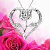 Wish New Fashion Zircon Love Rose Silver Necklace  Rose Necklace Women