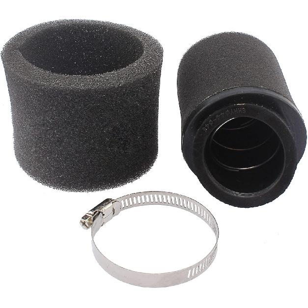2Pcs Universal 44mm 45mm 46mm Angled Double Foam Pod Performance Filter 50cc 70cc 90cc 110cc 125cc ATV Quad Scooter Go Kart Moped Pit Dirt Pocket