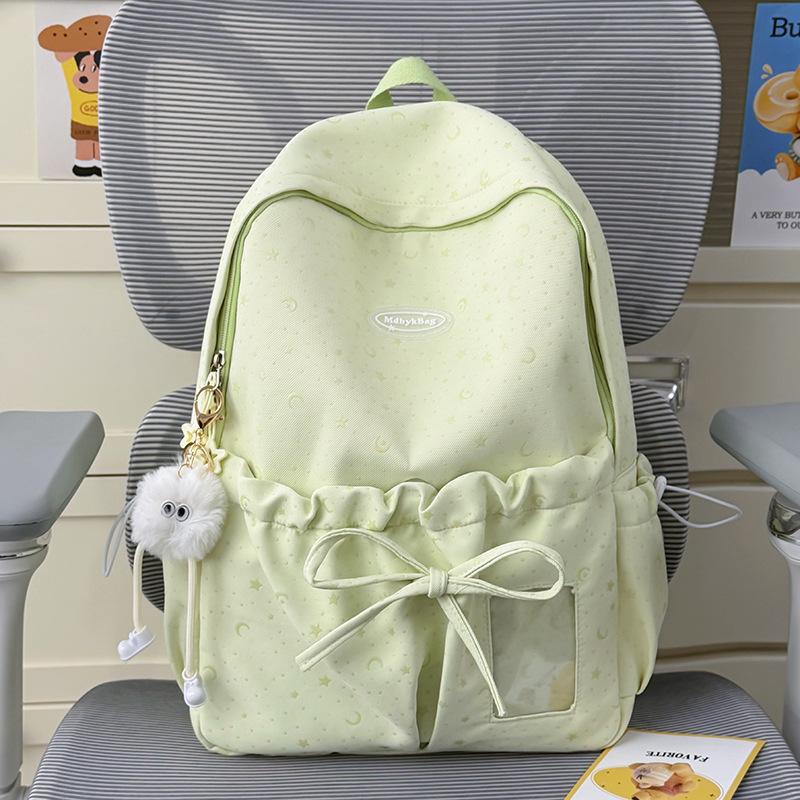 Schoolbag summer new schoolbag nebula soft fog galaxy star light moon pattern milk green girl heart bow travel small backpack