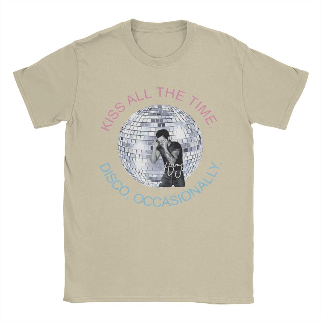 Harry Styles Kiss All The Time Disco Occasionally Mens T Shirt Tee Shirt Short Sleeve Crewneck TShirts 100 Cotton Clothes