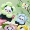Panda Plush Animal Keyring Pendant With Flower Hat For Bag Decor And Key Chain