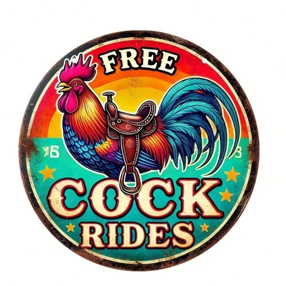 Funny Vintage Rooster Metal Sign Man Cave Bar Wall Decor Gift