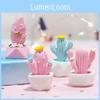 Adorable Miniature Cactus Decoration Resin Office Desk Plant Figurine Love Blue