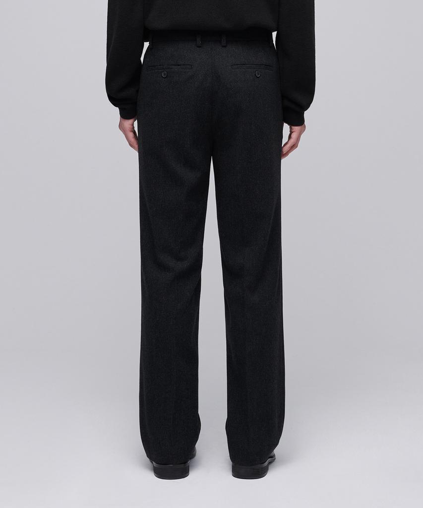 MUSINSA STANDARD Wool Flannel Wide Slacks [Charcoal Gray]