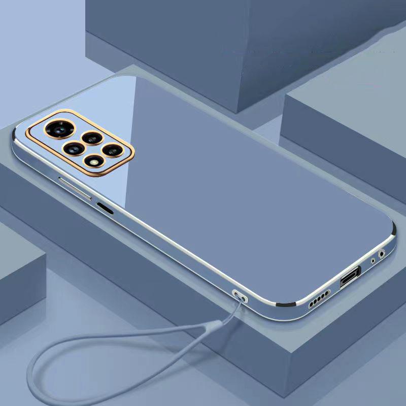 Funda de silicona chapada con cordón de lujo para Xiaomi Redmi Note 11, 12, 11S, 10, 10S, 10A, 10C, 9A, 9T, 9C, POCO X3, 11T, 12T, funda de parachoques suave