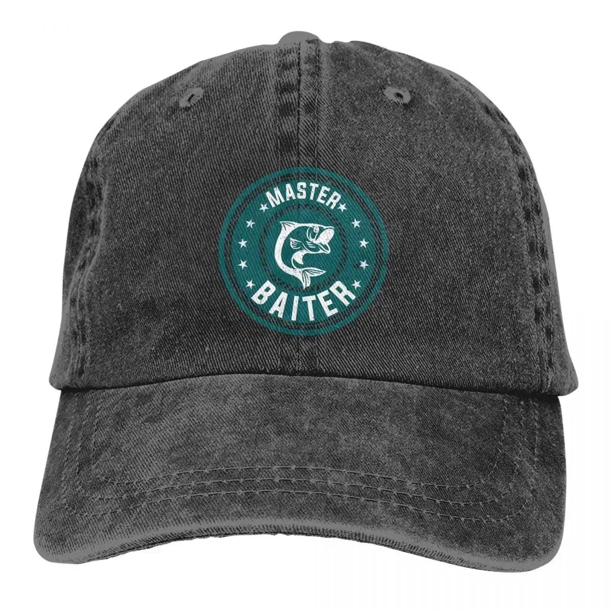 

Master Baiter Fishing Lover Unisex Baseball Cap Washed Cotton Cap Vintage Casual Outdoor Sports Hat