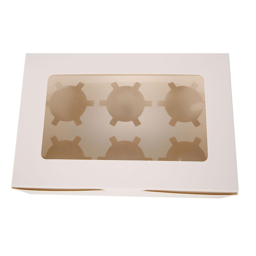 10 to 20PCS Cupcake Boxes 2/4/6 Hole Muffin Boxes Biscuit Box Clear Window Cake Holder for Weddings Christmas Birthdays Party Fa