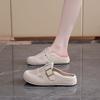 Fashion Shoes Woman 2025 Female Slippers Cover Toe New Rubber Soft Summer Flat Slides Shoes Ladies' Slippers Slipers Women Cover Toe Sum