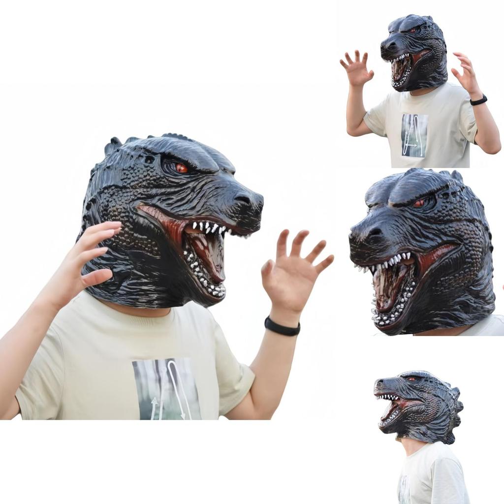 Godzilla Latex Head Cover For Halloween Adults Dressup