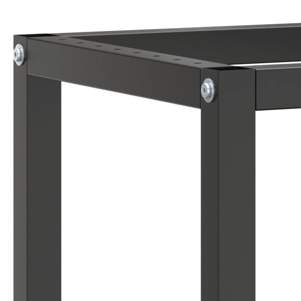 Workbench Frame Matte Black and Matte Red 140 x 50 x 79 cm Metal