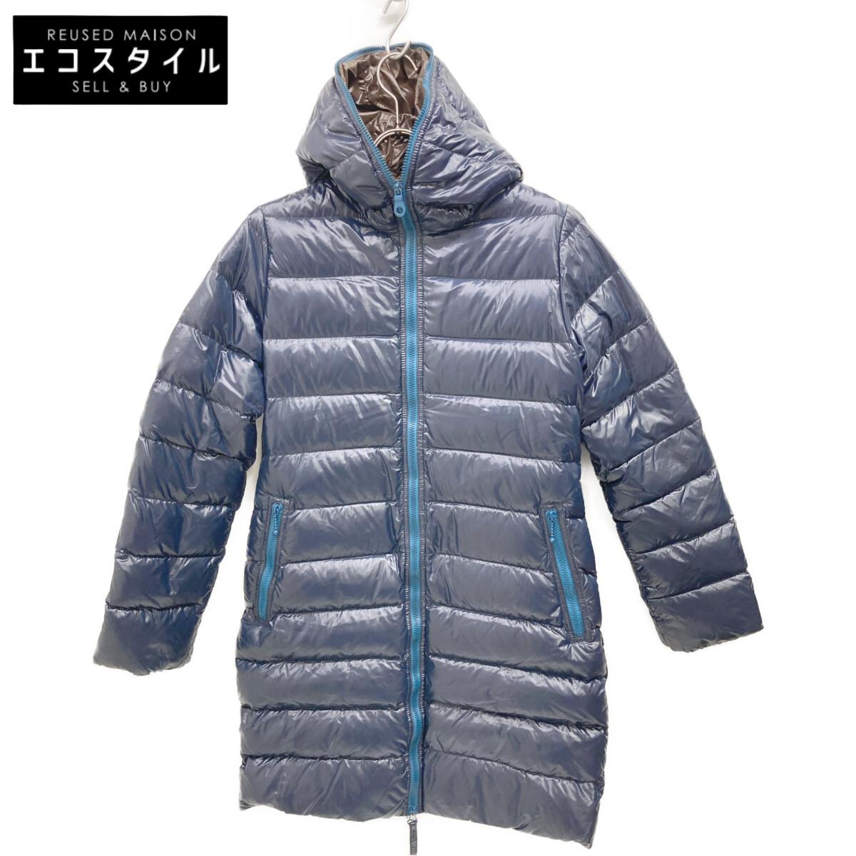 

DUVETICA Navy Nylon Long Down Coat coat 44 NavyUsed