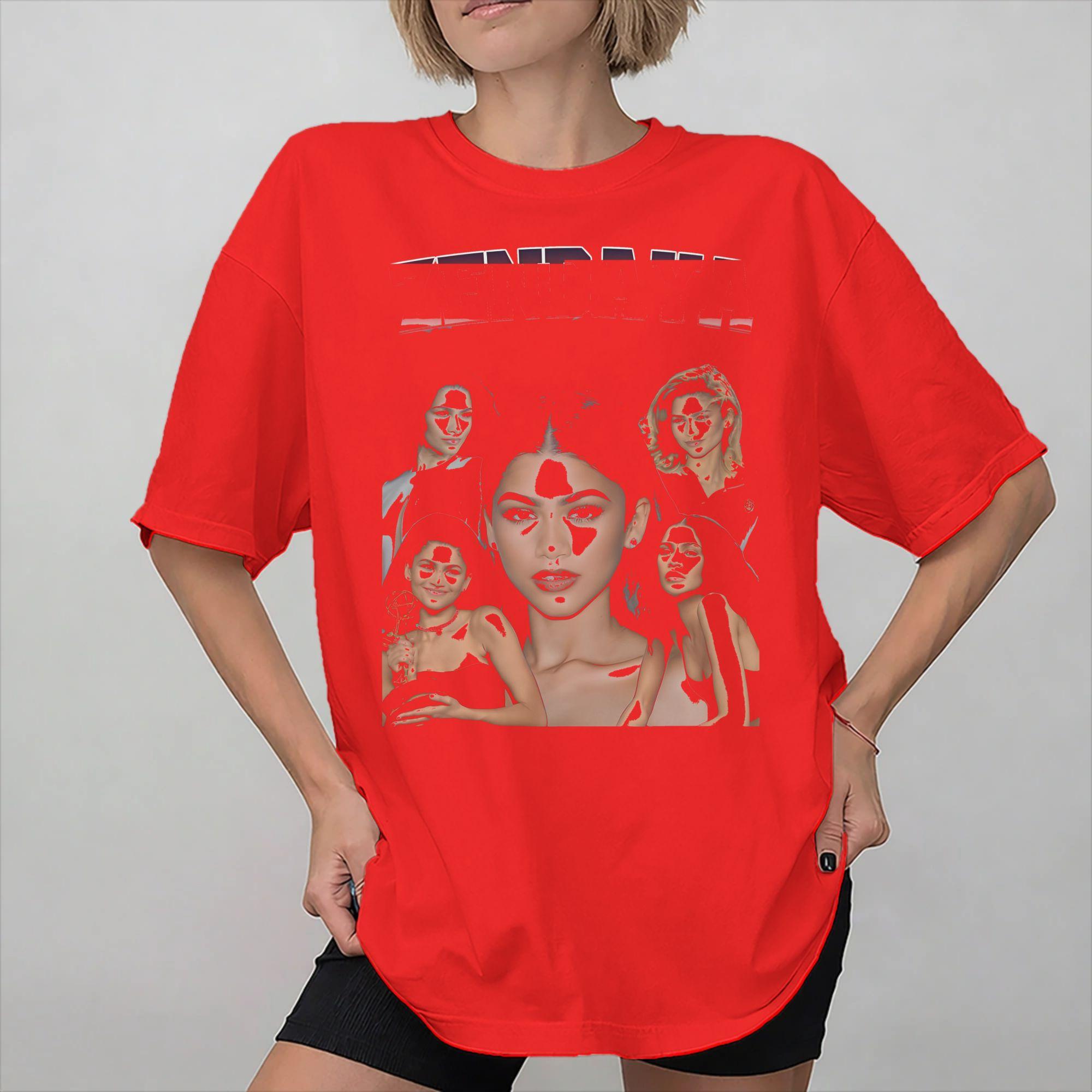 Unisex Women Print Ruby Rue Zendaya T Shirt Tee 100 Cotton Tshirts Clothes S