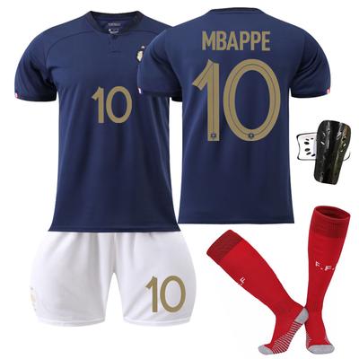 France Home World Cup Number Mbappe Benzema Jersey Football Jersey Set Team Uniform
