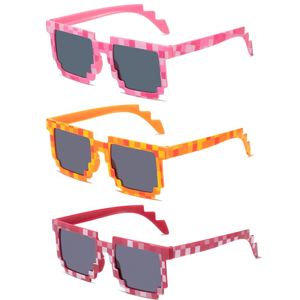 New Fashion Sun Glasses Hot Sale Sunglasses Creeper Glasses Novelty Mosaic Funny Goggles Boys Girls Pixel Eyewear For Men Women