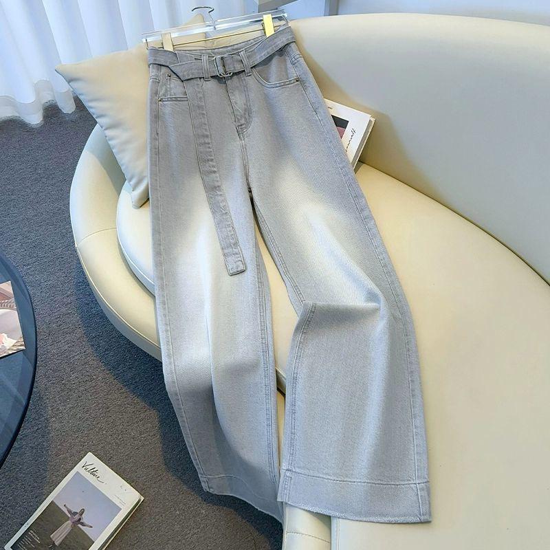 Ash White Petite High-Waisted Slim Straight Cropped Jeans for Women - Spring 2025 Collection XS