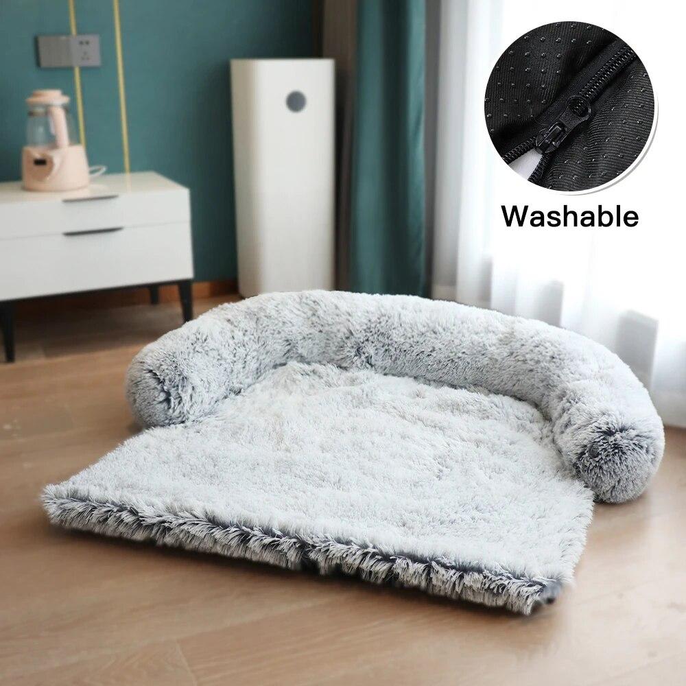 Large Round Comfortable Plush Kennel Plush Blanket Dual-use One Pet Kennel Dog Sofa Bed Pet Supplies Washable Soft Warm Nest Bed
