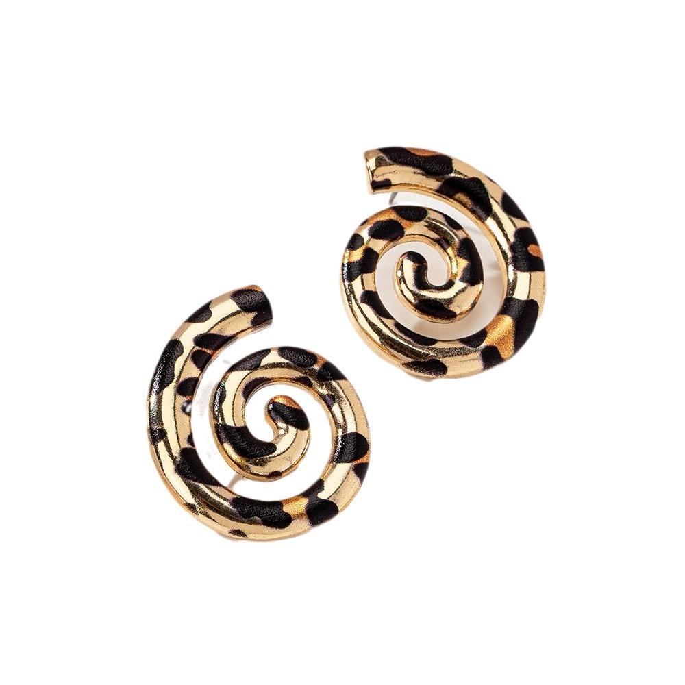 European and American Geometric Spiral Earrings