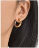 18K Gold Plated Two Tone Earrings for Women, Stainless Steel Earrings, Chunky Thick Dangle Earring Statement Jewelry