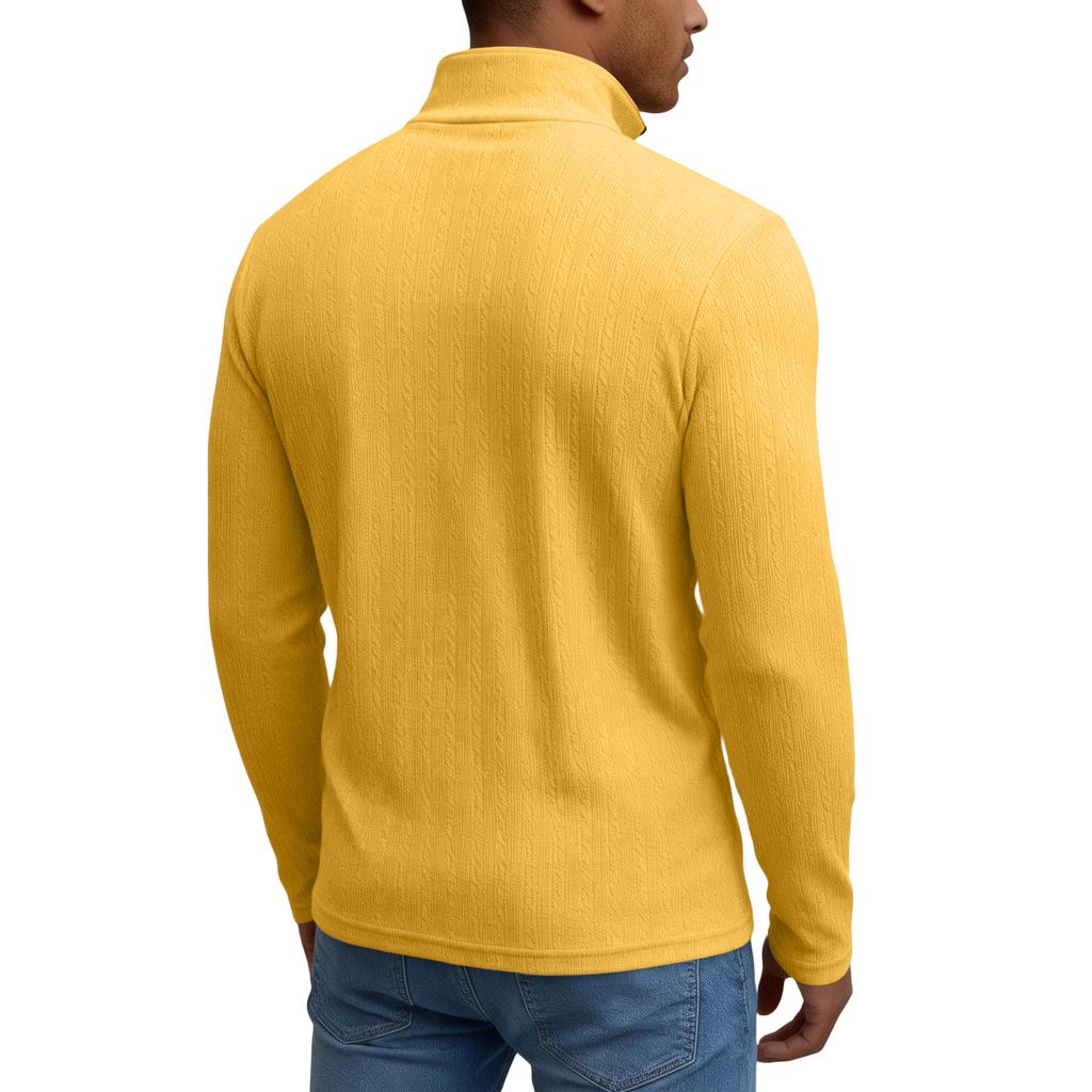 Maglia Casual da Uomo con Zip Corta e Maniche Lunghe