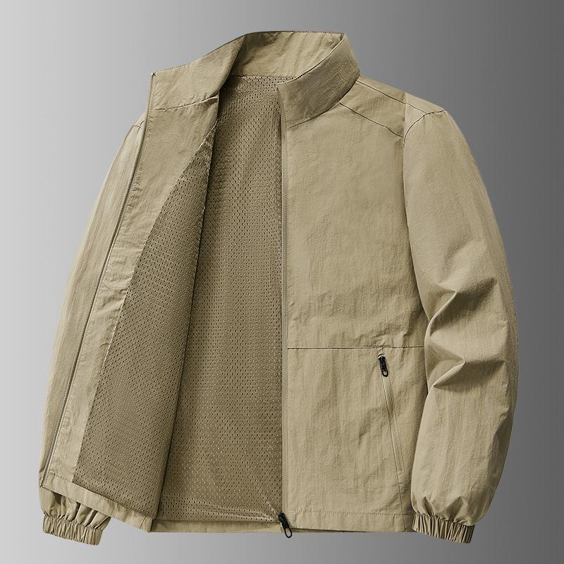 Men's Spring and Autumn Thin Casual Sports Jacket Youth Plus Size Windproof Workwear Outdoor Simple Jacket