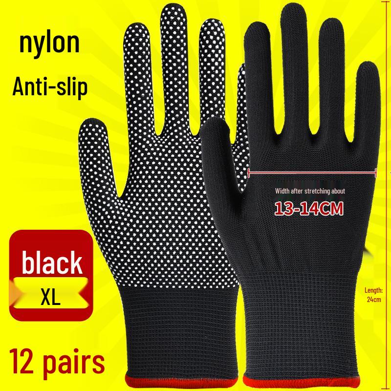 Breathable Non-Slip Nylon Summer Work Gloves - Unisex, Wear-Resistant, Sunscreen