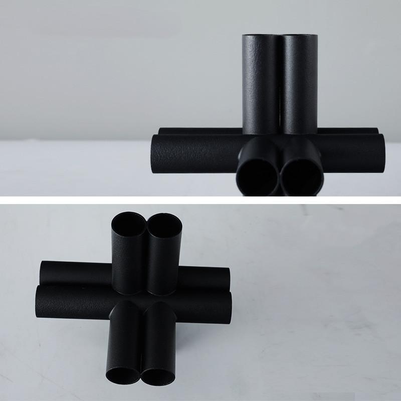 Metal Handicraft Geometric Hollow Pipe Cross Star Black Cross Knot Metal Decorative Figurines Home Decoration Accessories