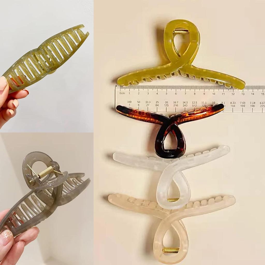 Big Hair Claw Clips Large Butterfly Hair Clips for Women 5.1" Large Jelly Clip Larger Size Hair Clip for Girls Hair Accessories