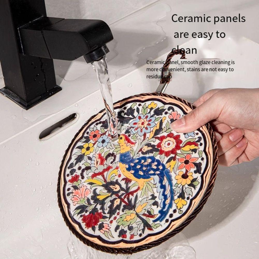 Ethnic Style Dining Table Mat Oil-proof Non-Slip Plate Coasters Cork Placemat  Home Decoration
