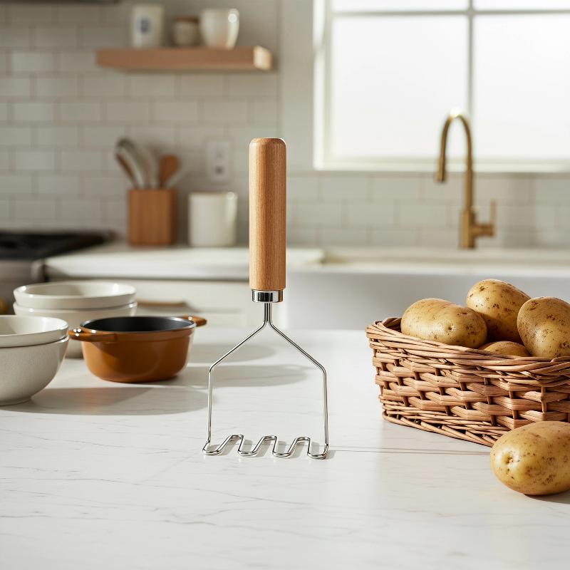 Edelstahl Schlammpresse Kartoffelstampfer Multifunktionaler Babybrei Saftpresse für Hausgemachte Säuglings Obst Gemüse Stampfen Kochen