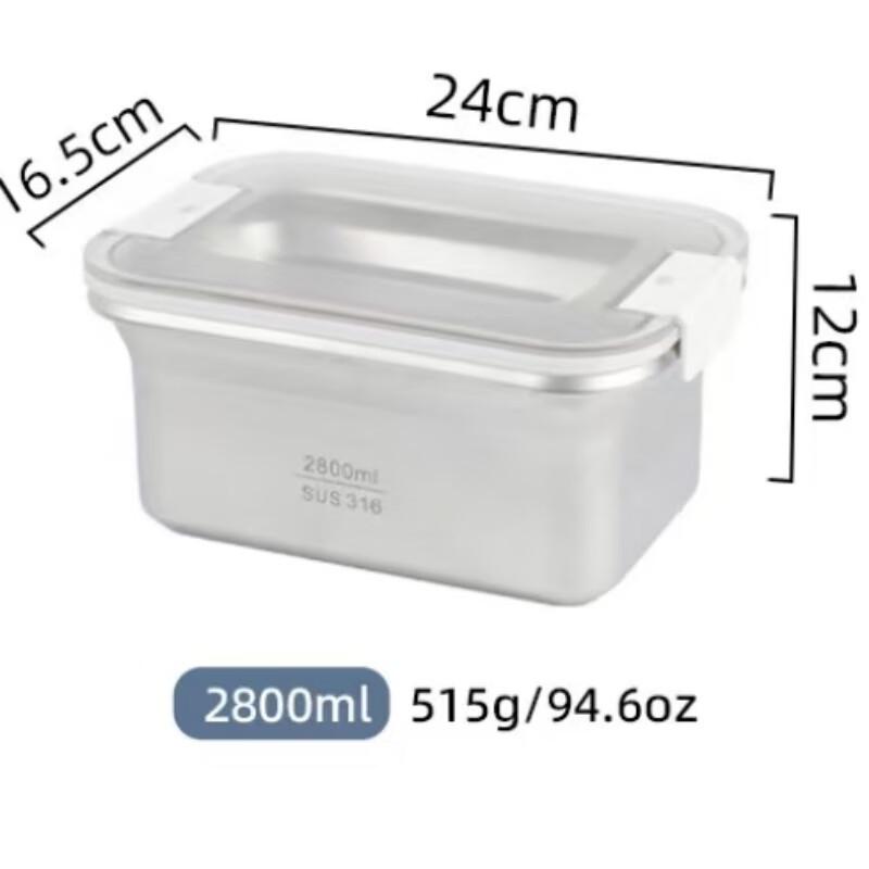 Stainless Steel Food Storage Container with Double Buckle Seal