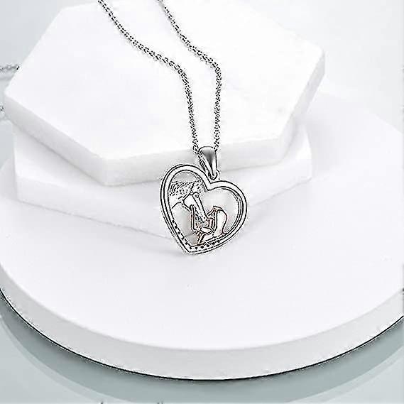 Girl And Horse Necklace For Girls Sterling Silver Horse Jewellery Horse Gifts For Women 18"