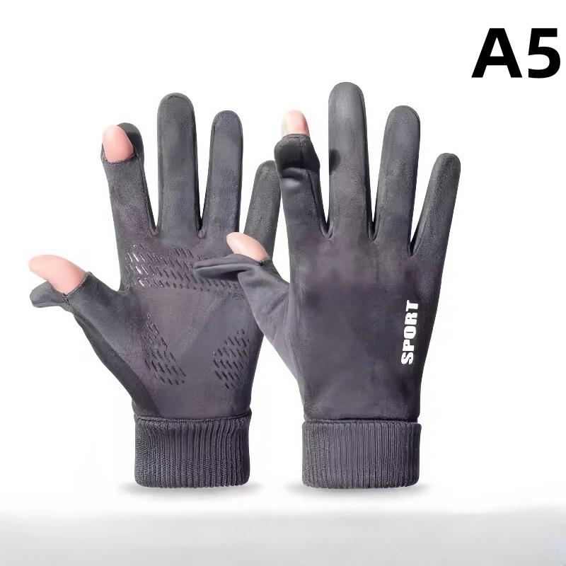 1pair Autumn Winter Outdoor Cycling Gloves Gym Fitness Sports Running Warm Touch Screen Nonslip Gloves Mountaineering Gloves