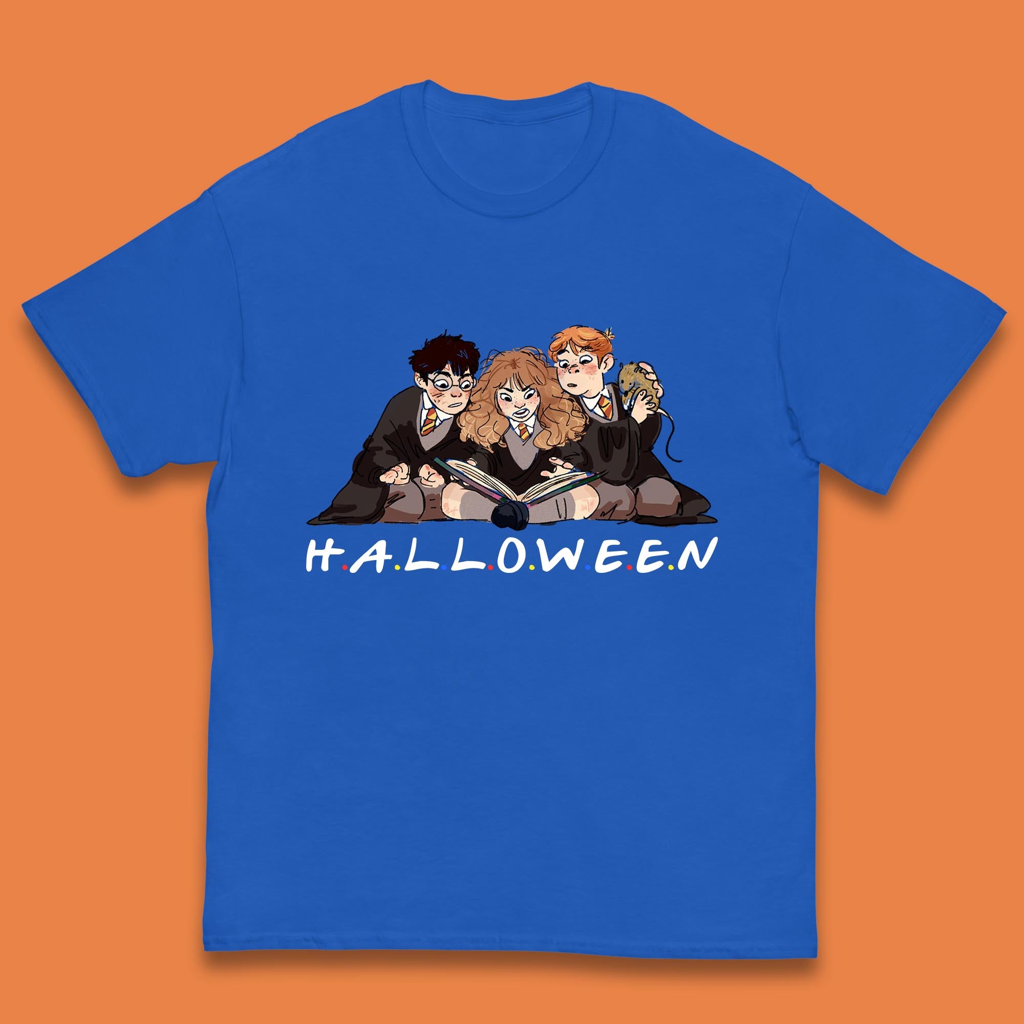 

Halloween Harry Potter Series Character Harry, Ron and Hermione Friends Movie Spoof Fantasy Novels Film Kids T Shirt 160
