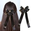 Steampunk Gear Bowknot Hair Clip for Female LolitaStyle Black Ribbon Hairclip Girl Hairstyle Accessories Costume Hairpin