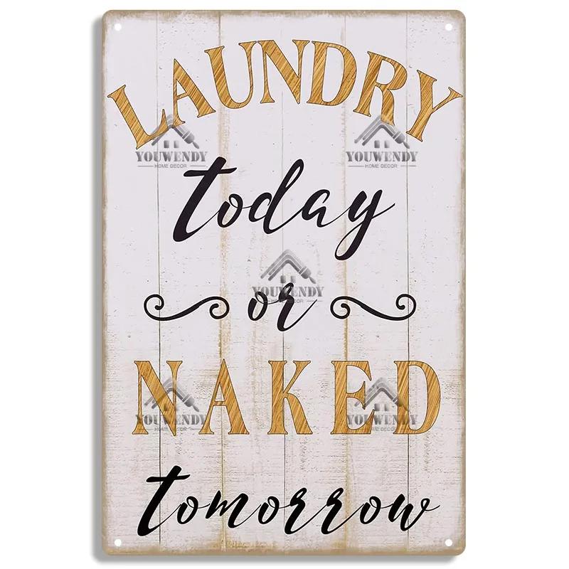 Laundry Sign Vintage Tin Sign, Metal Plaque, Retro Metal Sign, Wall Decor for Laundry Room
